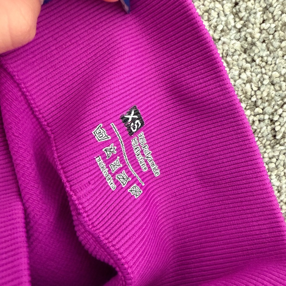 Vibrant Purple Ribbed Shorts - Picture 2 of 2